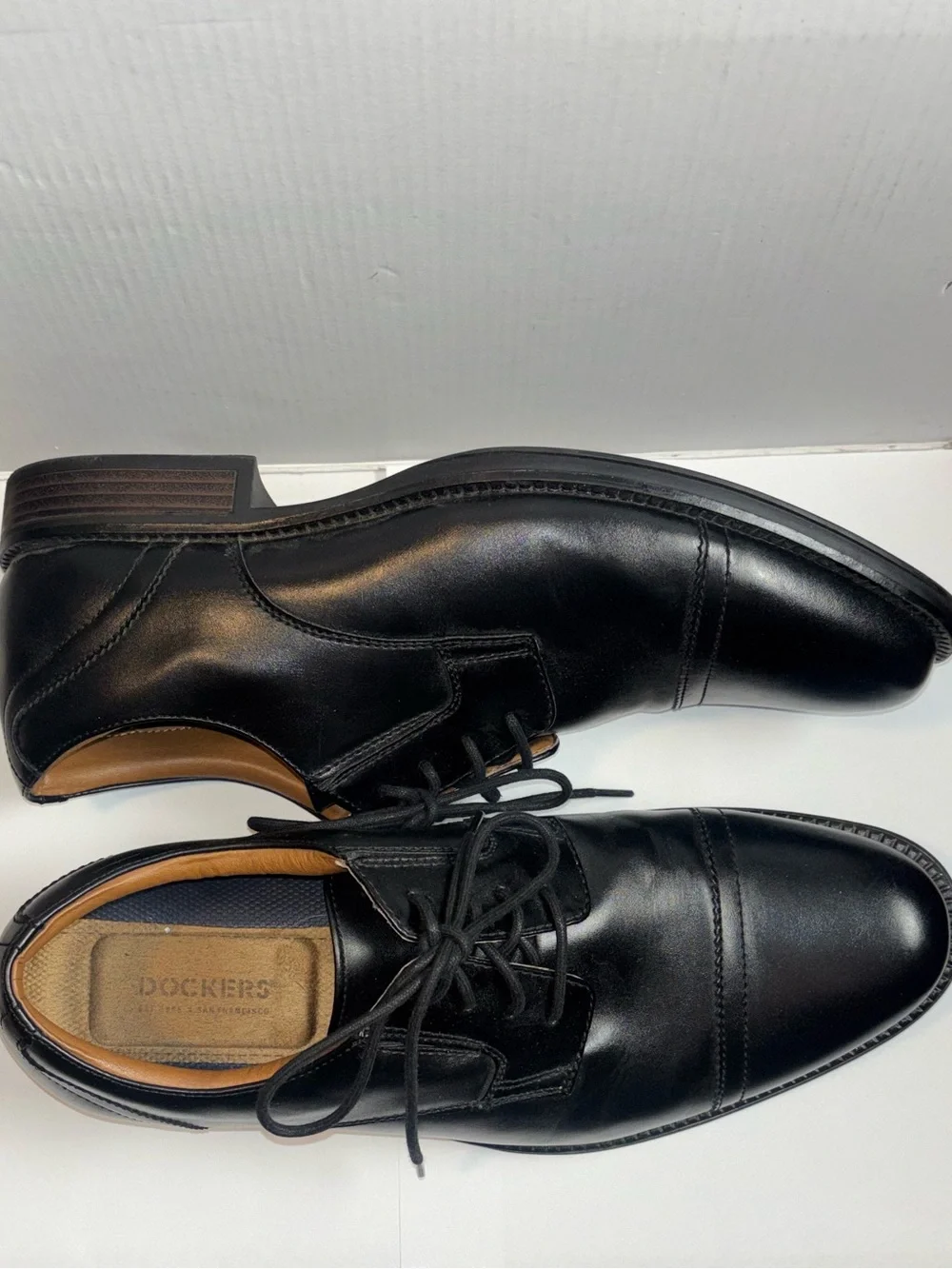 Dockers Garfield Cap Toe Oxford Dress Shoes Black Men's Size 9.5 Style #90-36454
